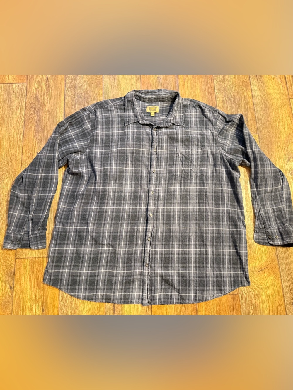 Men's Foundry Gray Plaid Button-Down Shirt 3XL Tall